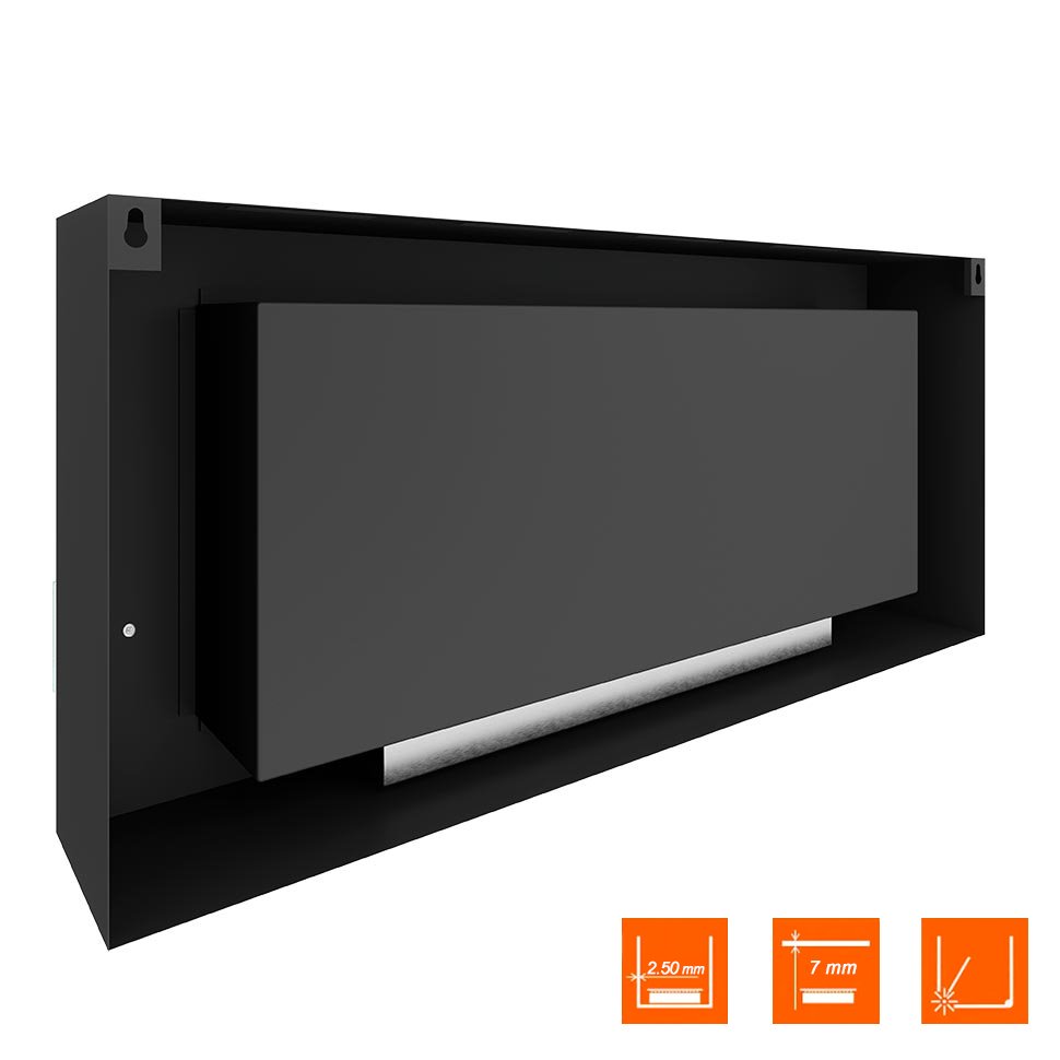 Биокамин SteelHeat WALL  LONG 1200 черный, стекло по цене 47 460 руб.