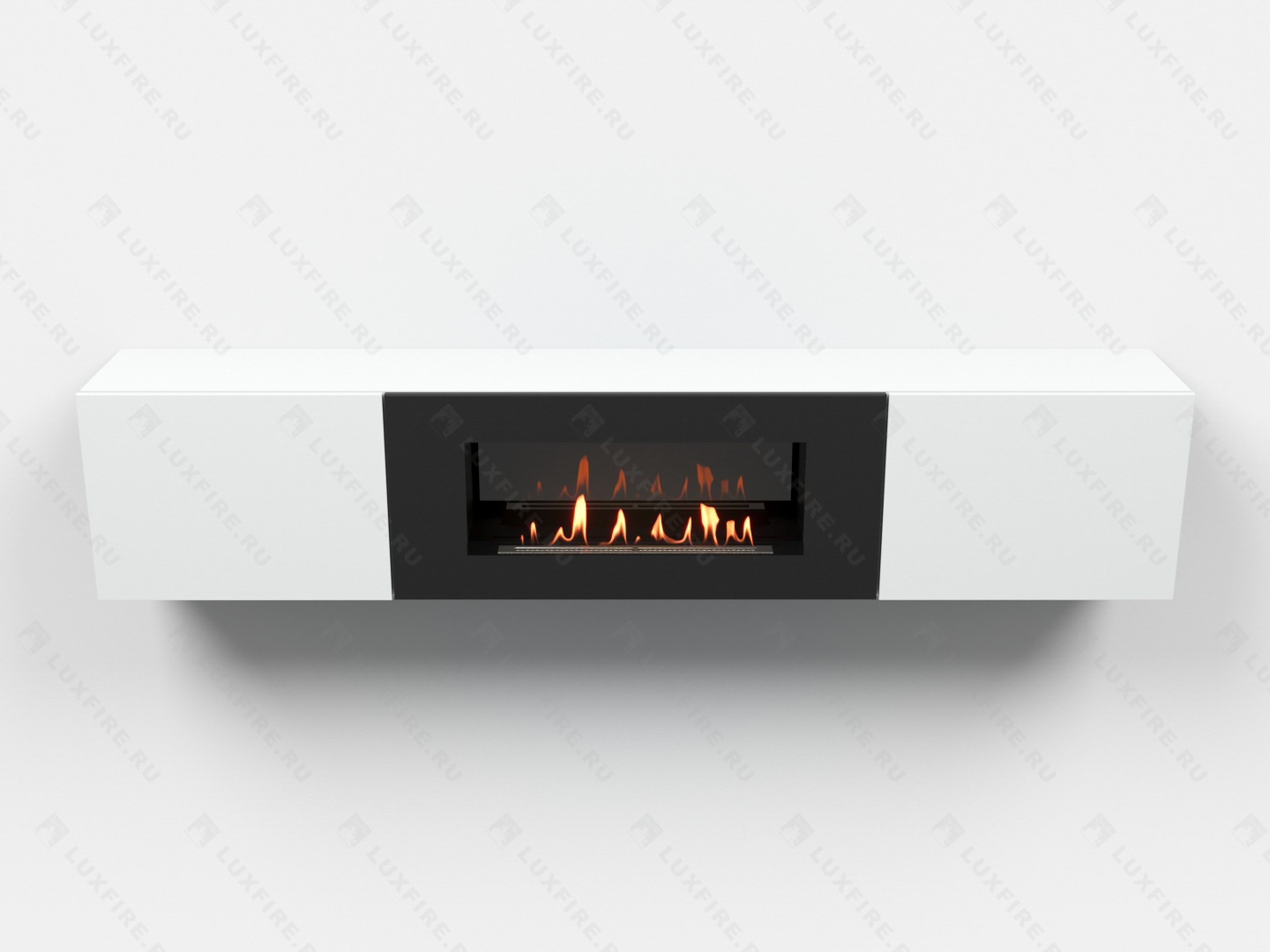 Тумба ТВ Lux Fire "Енисей" настенная 2000 матовая, белая с биокамином 900 по цене 92 997 руб.