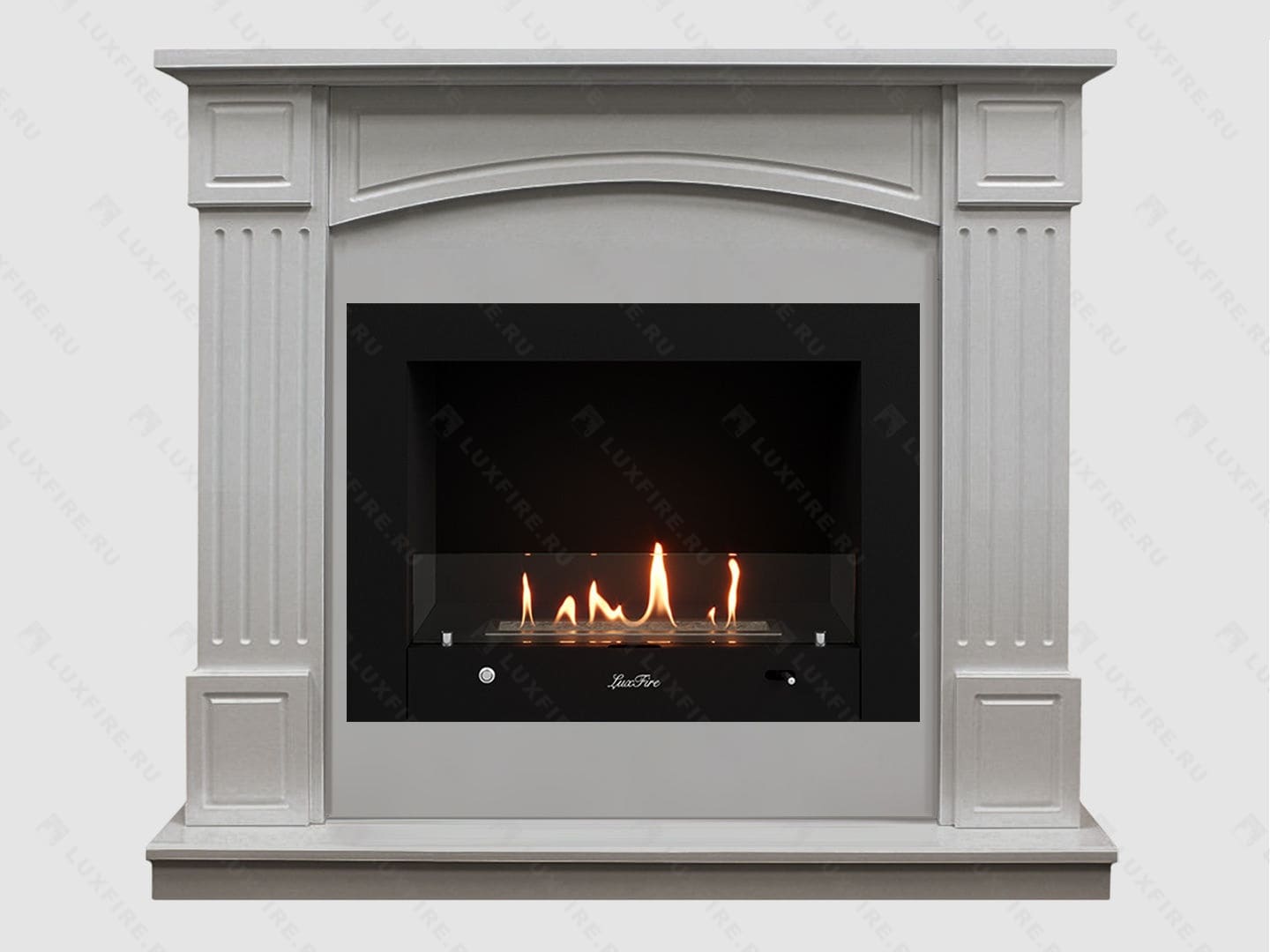 Каминный портал МДФ "Честер 1160" с биокамином Lux Fire "Фаер Бокс 3-30" (белый) по цене 99 200 руб.