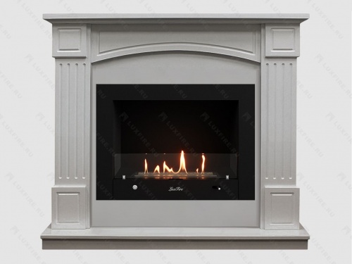 Каминный портал МДФ "Честер 1160" с биокамином Lux Fire "Фаер Бокс 3-30" (белый)