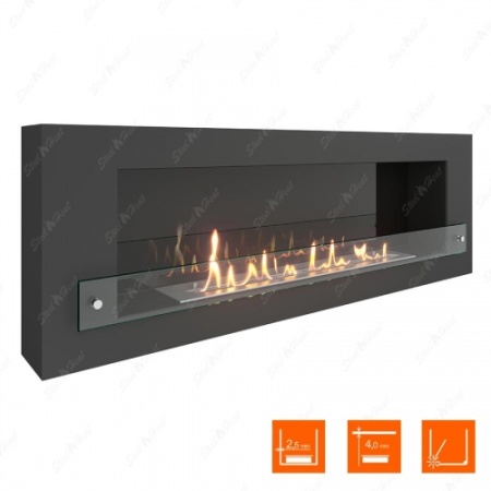 Биокамин SteelHeat WALL 1200 стекло + стемалит по цене 53 900 руб.