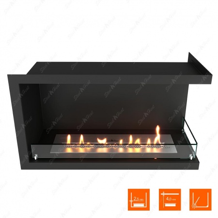 Биокамин угловой SteelHeat Leader 800 правый стекло по цене 32 752 руб.